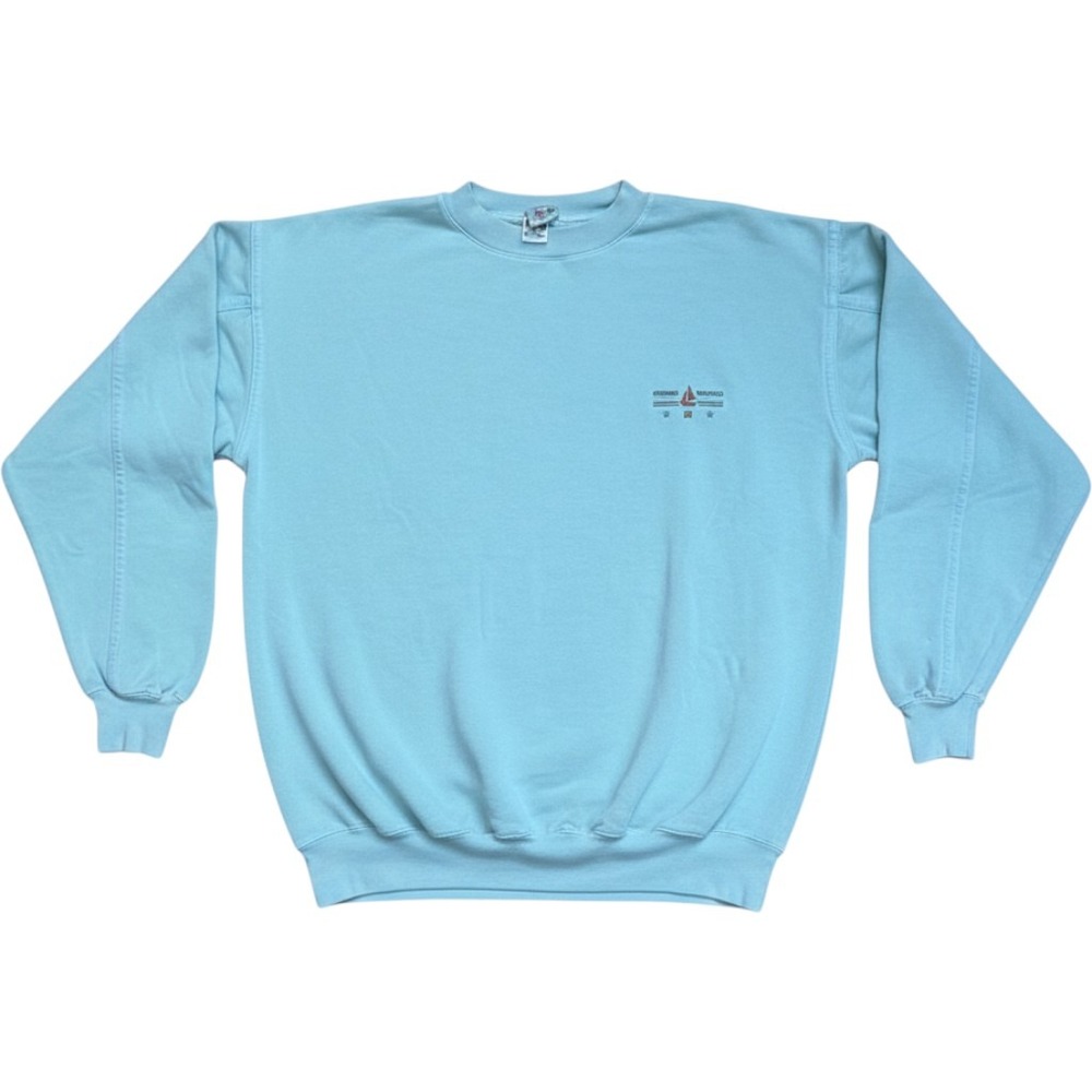 Miro Sweatshirt Cozumel Mexico Embroidered Sailboat Medium Blue